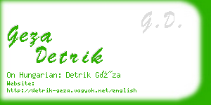 geza detrik business card